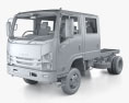 Isuzu NPS 300 Crew Cab Chassis Truck with HQ interior 2018 3d model clay render