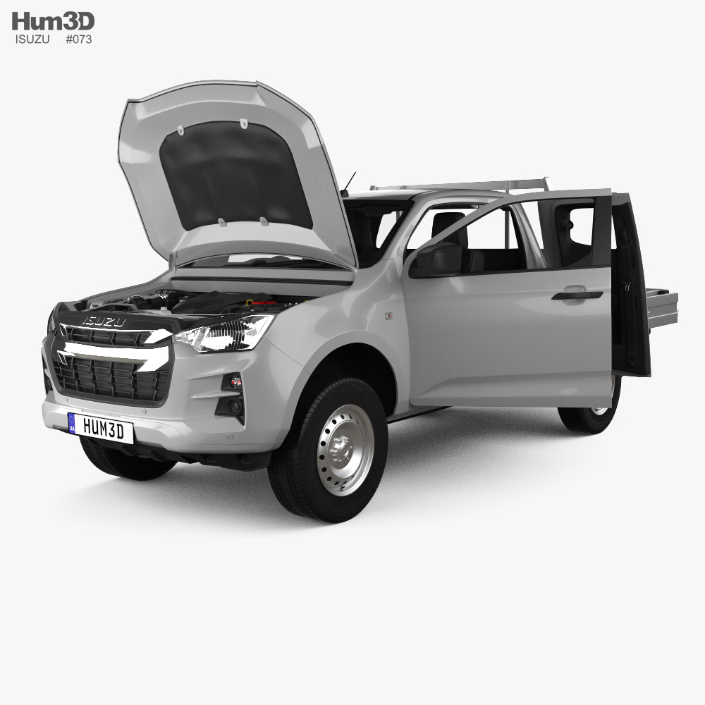 Isuzu D-Max Space Cab AlloyTray SX mit Innenraum und Motor RHD 2020 3D-Modell