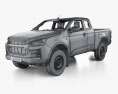 Isuzu D-Max Space Cab SX with HQ interior and engine RHD 2023 3d model wire render