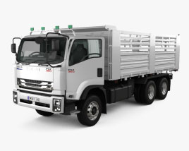Isuzu FXZ 360 Flatbed Truck with HQ interior 2017 3D model