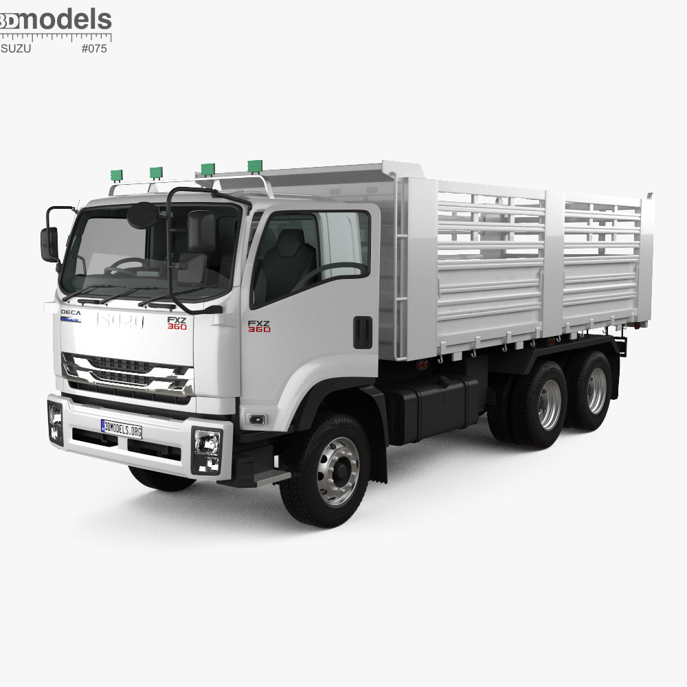 Isuzu FXZ 360 Бортовой грузовик с детальным интерьером 2017 3D модель