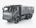 Isuzu FXZ 360 Бортова вантажівка з детальним інтер'єром 2017 3D модель wire render