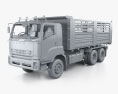 Isuzu FXZ 360 Flatbed Truck con interni 2017 Modello 3D clay render