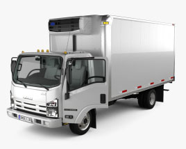 Isuzu NRR Refrigerator Truck with HQ interior 2011 3D model