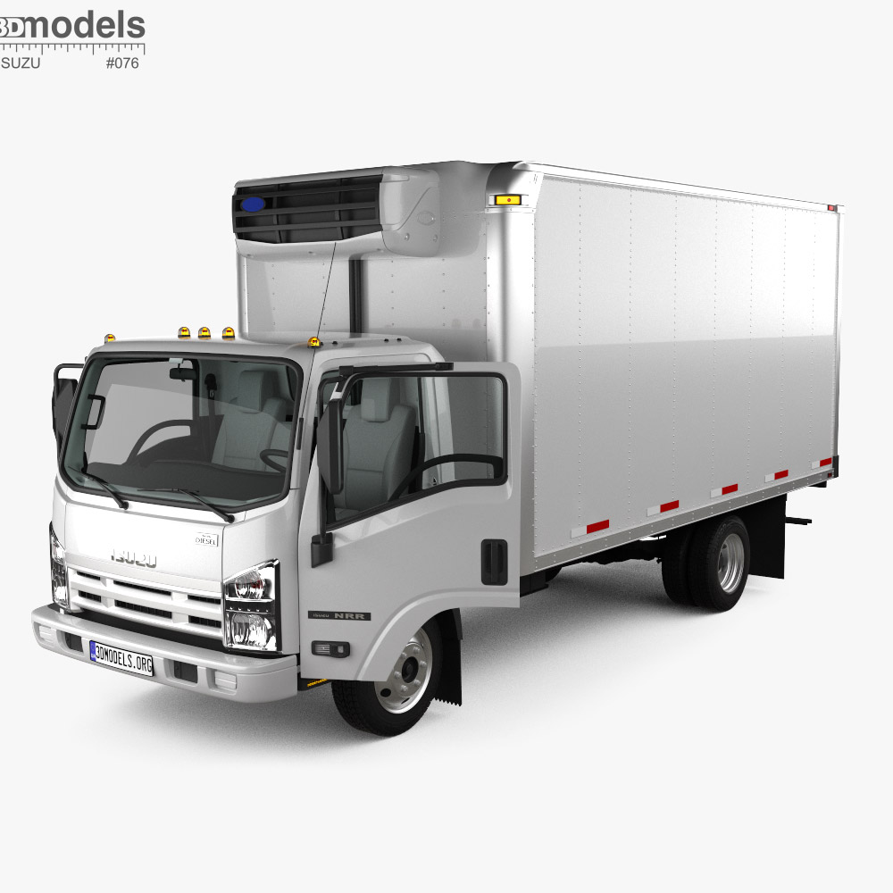 Isuzu NRR Camión Frigorífico con interior 2011 Modelo 3D
