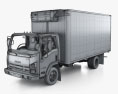 Isuzu NRR 냉장고 트럭 인테리어 가 있는 2011 3D 모델  wire render