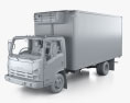 Isuzu NRR 냉장고 트럭 인테리어 가 있는 2011 3D 모델  clay render