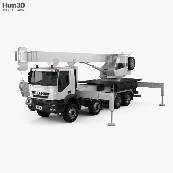 Iveco Trakker Crane Truck 2014 3D model
