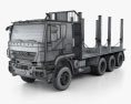 Iveco Trakker Log Truck 2014 3D-Modell wire render