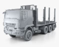 Iveco Trakker Log Truck 2014 Modèle 3d clay render
