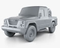 Iveco Massif pickup 2011 3d model clay render