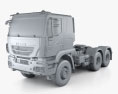 Iveco Trakker Camion Tracteur 3 essieux 2016 Modèle 3d clay render