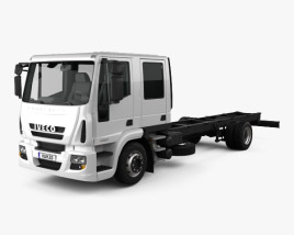 3D model of Iveco EuroCargo Double Cab Chassis Truck 2016