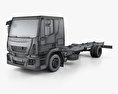 Iveco EuroCargo シャシートラック (140E-E25) HQインテリアと 2016 3Dモデル wire render