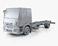 Iveco EuroCargo Fahrgestell LKW (140E-E25) mit Innenraum 2016 3D-Modell clay render
