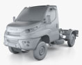 Iveco Daily 4x4 单人驾驶室 Chassis 2020 3D模型 clay render