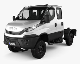3D model of Iveco Daily 4x4 Dual Cab Chassis 2020