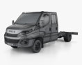 Iveco Daily Dual Cab Chassis 2020 3D模型 wire render