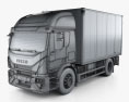 Iveco EuroCargo 箱型トラック 2022 3Dモデル wire render
