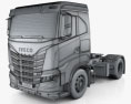 Iveco X-Way Sattelzugmaschine 2023 3D-Modell wire render