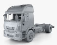 Iveco EuroCargo 섀시 트럭 2축 인테리어 가 있는 2016 3D 모델  clay render