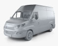Iveco Daily Panel Van with HQ interior 2017 3D модель clay render