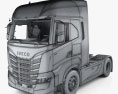 Iveco S-Way Седельный тягач с детальным интерьером 2022 3D модель wire render