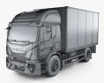 Iveco EuroCargo 箱型トラック 2023 3Dモデル wire render