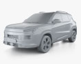 JAC Sei4 Pro 2024 3D-Modell clay render