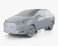 JAC iEV7 Luxury 2024 Modelo 3D clay render