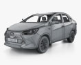 JAC iEV7 Comfort with HQ interior 2024 3d model wire render