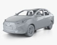 JAC iEV7 Comfort con interior 2024 Modelo 3D clay render