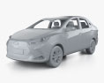 JAC iEV7 Luxury con interior 2024 Modelo 3D clay render
