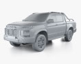 JAC Hunter T9 2023 3d model clay render