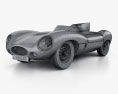 Jaguar D-Type 1955 3D模型 wire render