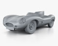 Jaguar D-Type 1955 3d model clay render
