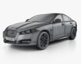 Jaguar XF HQインテリアと 2015 3Dモデル wire render