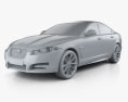 Jaguar XF с детальным интерьером 2015 3D модель clay render