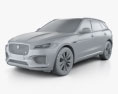 Jaguar F-Pace S 2020 3d model clay render