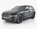 Jaguar F-Pace 2019 3D模型 wire render