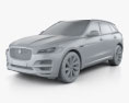 Jaguar F-Pace 2019 3D模型 clay render