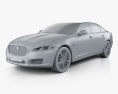 Jaguar XJ (X351) 2009 3D模型 clay render