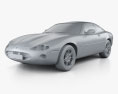 Jaguar XK 8 coupe 2002 3D模型 clay render