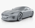 Jaguar F-Type 400 Sport coupé 2020 3D-Modell clay render