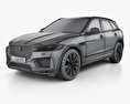 Jaguar F-Pace S with HQ interior 2020 3d model wire render
