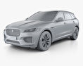Jaguar F-Pace S with HQ interior 2020 3d model clay render
