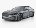 Jaguar XE Reims Edition 2023 3D-Modell wire render
