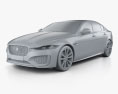 Jaguar XE Reims Edition 2023 3D модель clay render