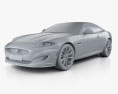 Jaguar XK 쿠페 인테리어 가 있는 2014 3D 모델  clay render