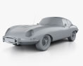 Jaguar E-type coupé mit Innenraum 1961 3D-Modell clay render